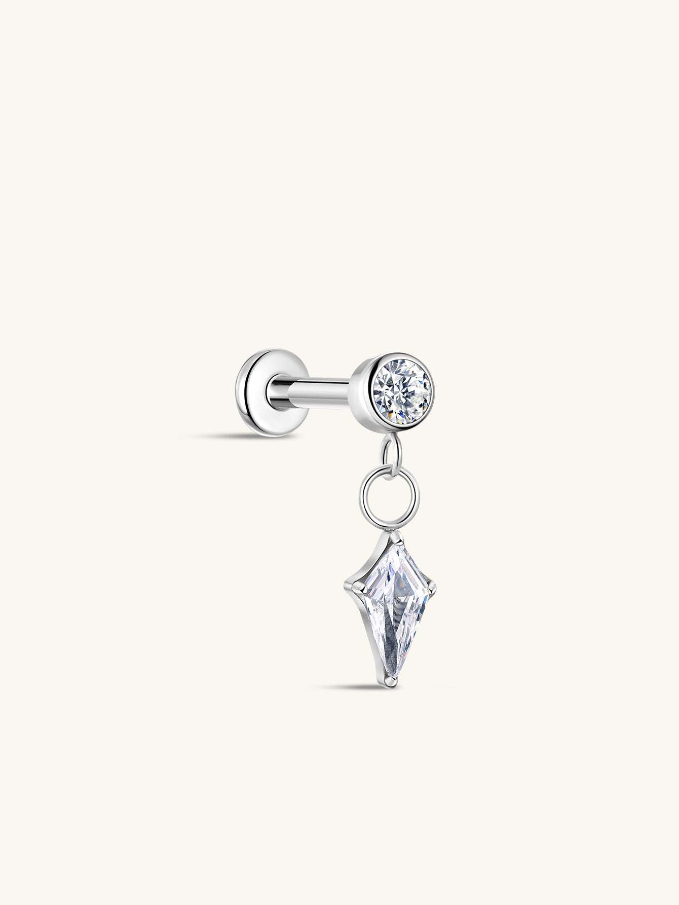 G23 Titanium Mini Rhombus Pendant Ear Piercing Stud-Olarajewelry