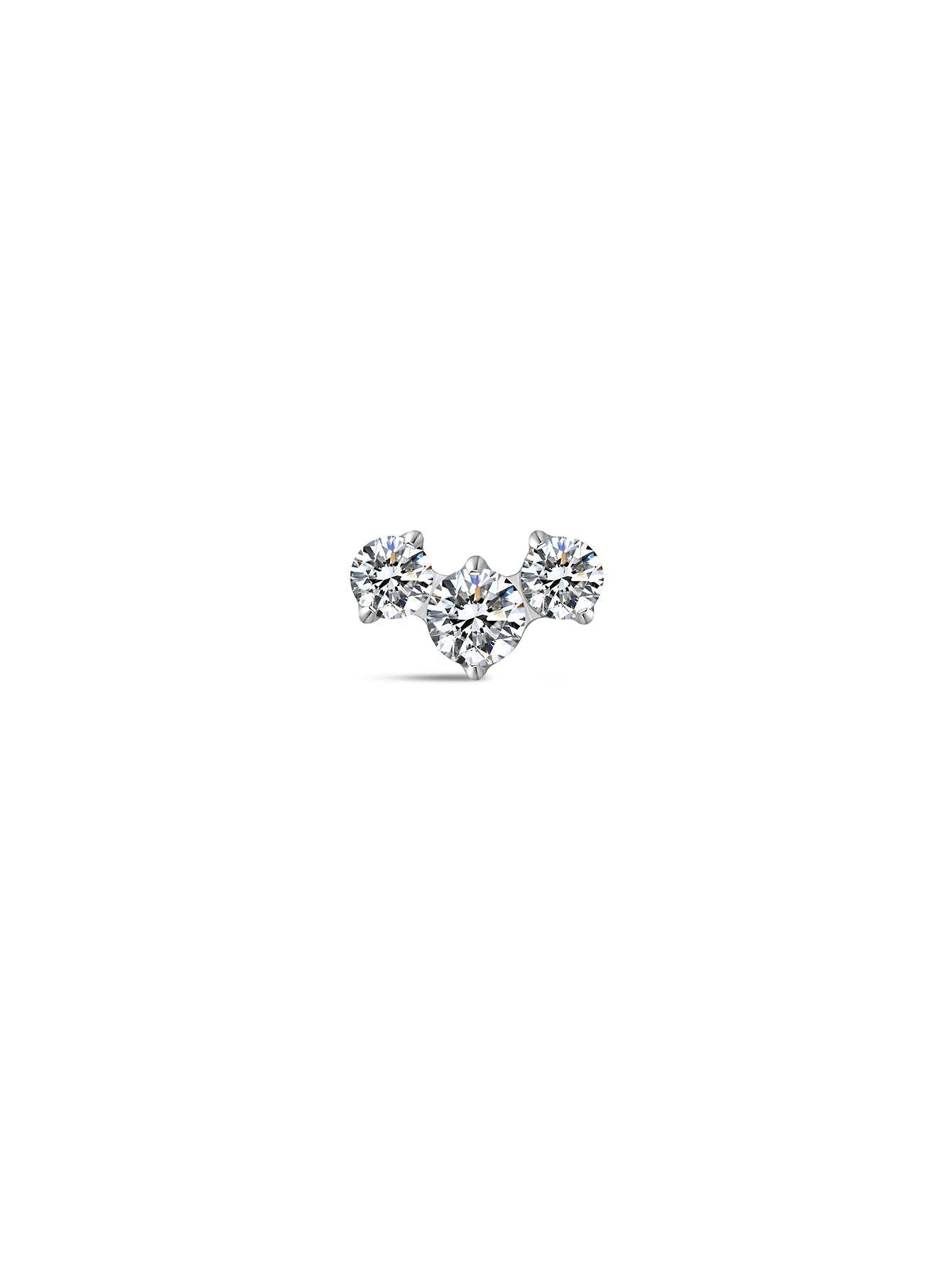 G23 Titanium Triple Spliced Zircon Ear Piercing Stud-Olarajewelry