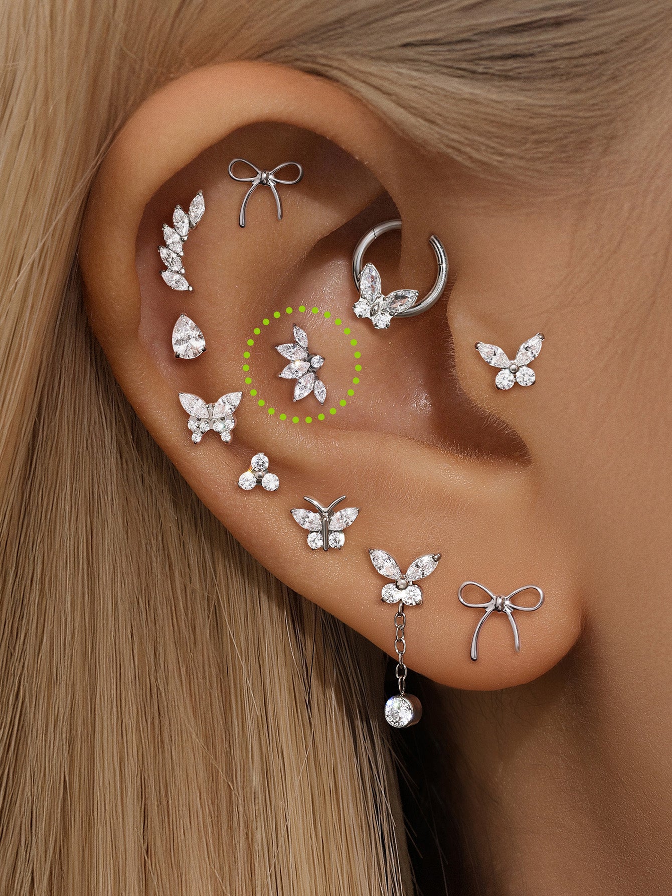 G23 Titanium Lotus Ear Piercing Stud-Olarajewelry