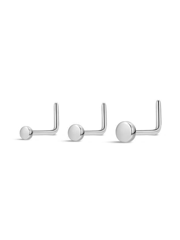 G23 Titanium L Shape Round  Nose Stud-Olarajewelry