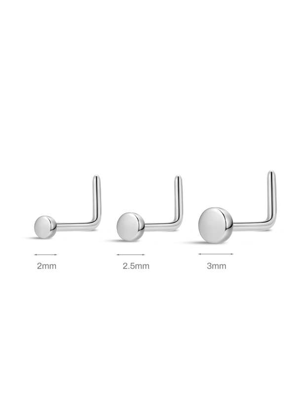 G23 Titanium L Shape Round  Nose Stud-Olarajewelry