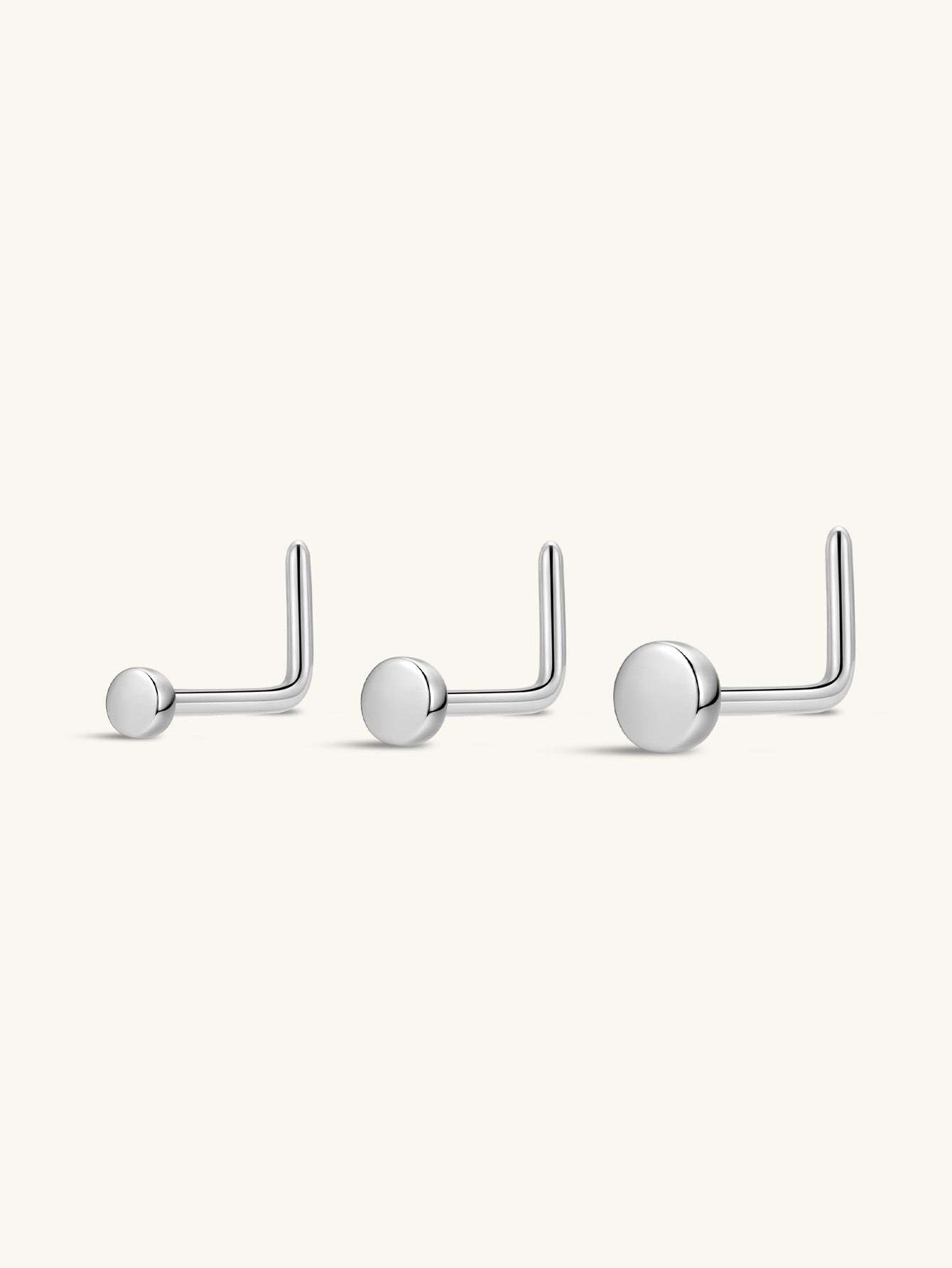 G23 Titanium L Shape Round  Nose Stud-Olarajewelry