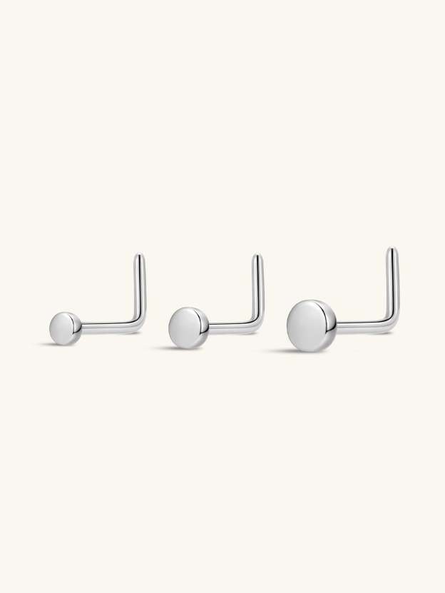 G23 Titanium L Shape Round  Nose Stud-Olarajewelry
