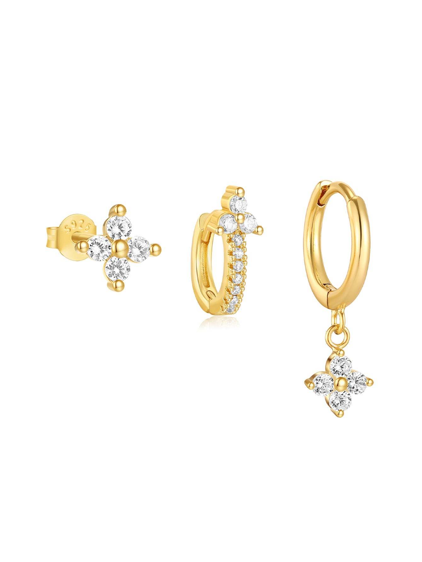 S925 Fashion Flower Earrings Hoops Collection-Olarajewelry