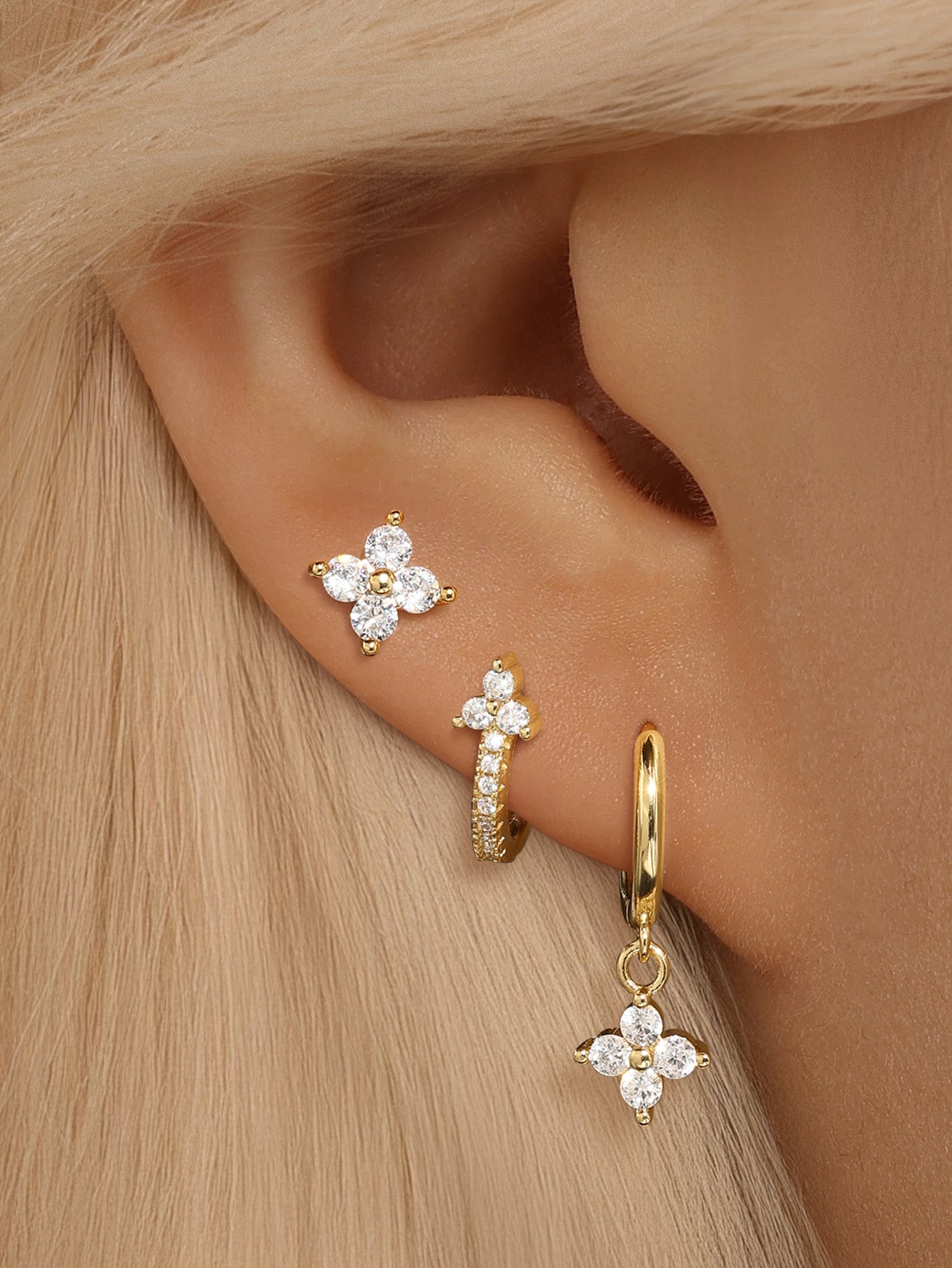 S925 Fashion Flower Earrings Hoops Collection-Olarajewelry