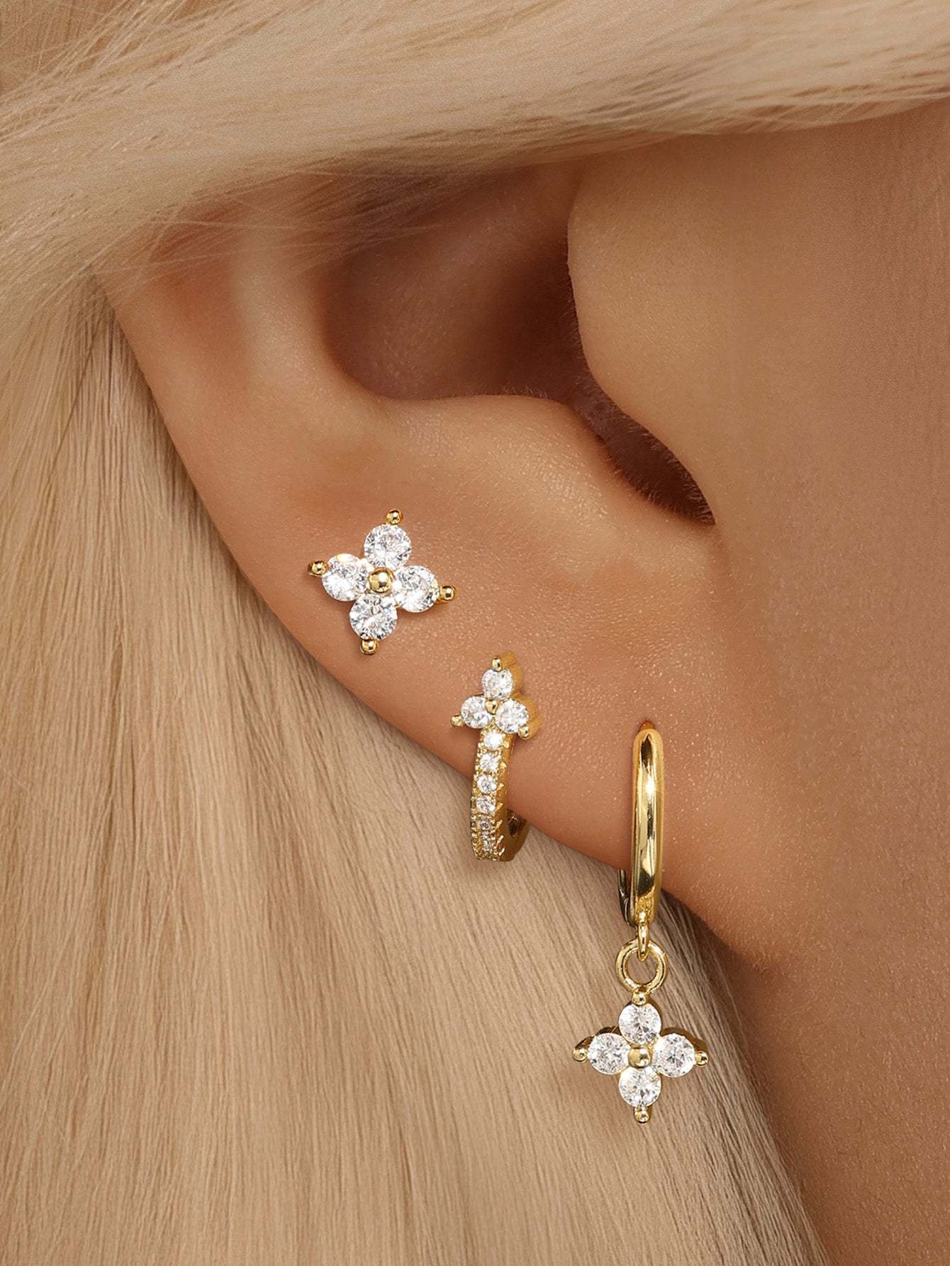 S925 Fashion Flower Earrings Hoops Collection-Olarajewelry