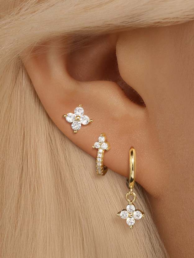 S925 Fashion Flower Earrings Hoops Collection-Olarajewelry