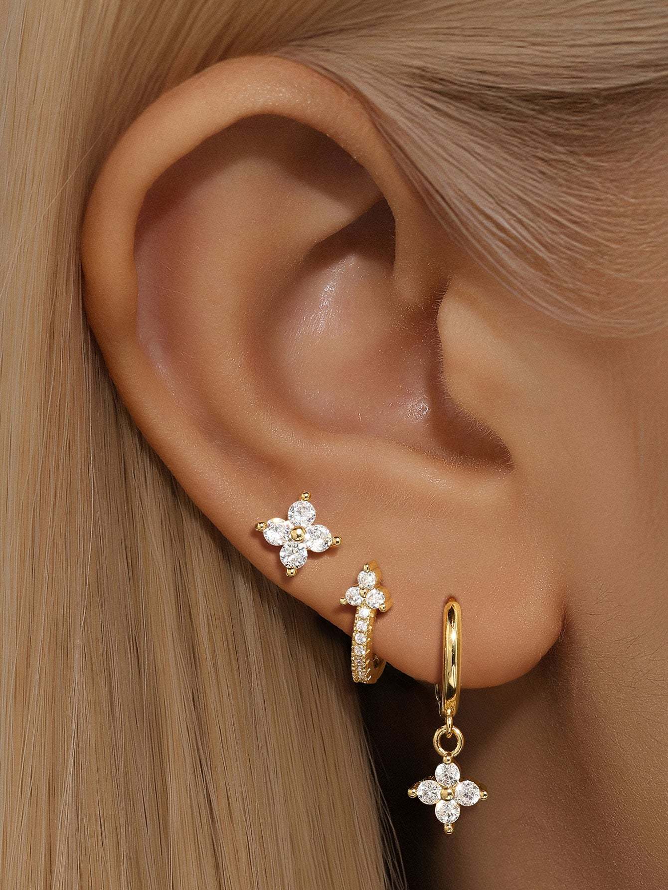 S925 Fashion Flower Earrings Hoops Collection-Olarajewelry