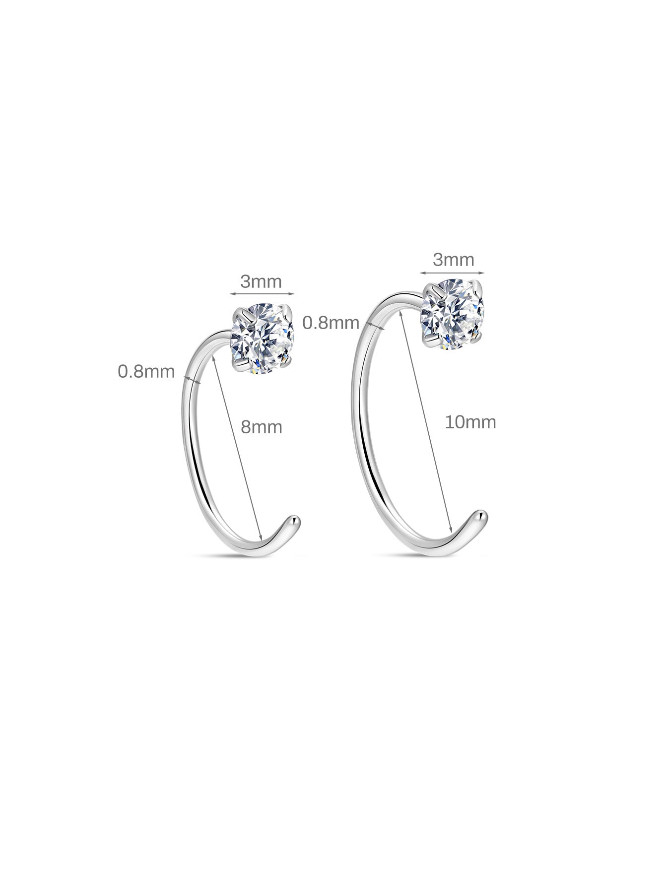 G23 Titanium Shining Zircon Nose Hoop Ring-Olarajewelry