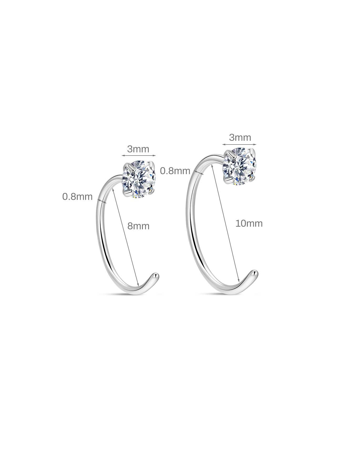 G23 Titanium Shining Zircon Nose Hoop Ring-Olarajewelry