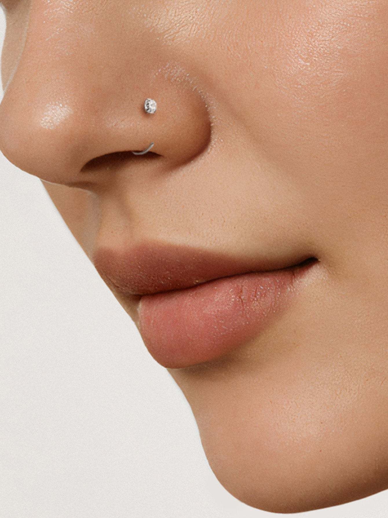G23 Titanium Shining Zircon Nose Hoop Ring-Olarajewelry