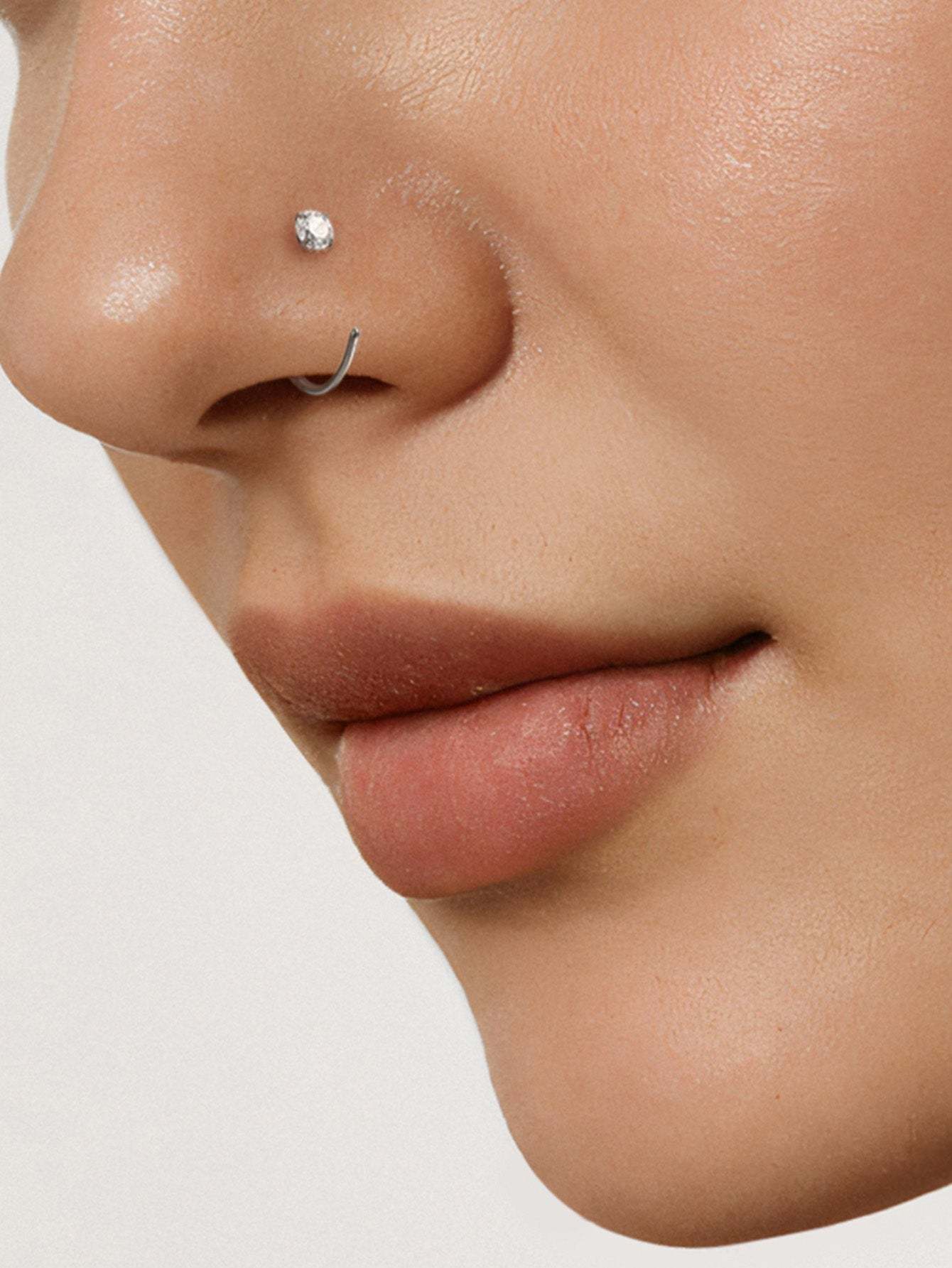 G23 Titanium Shining Zircon Nose Hoop Ring-Olarajewelry