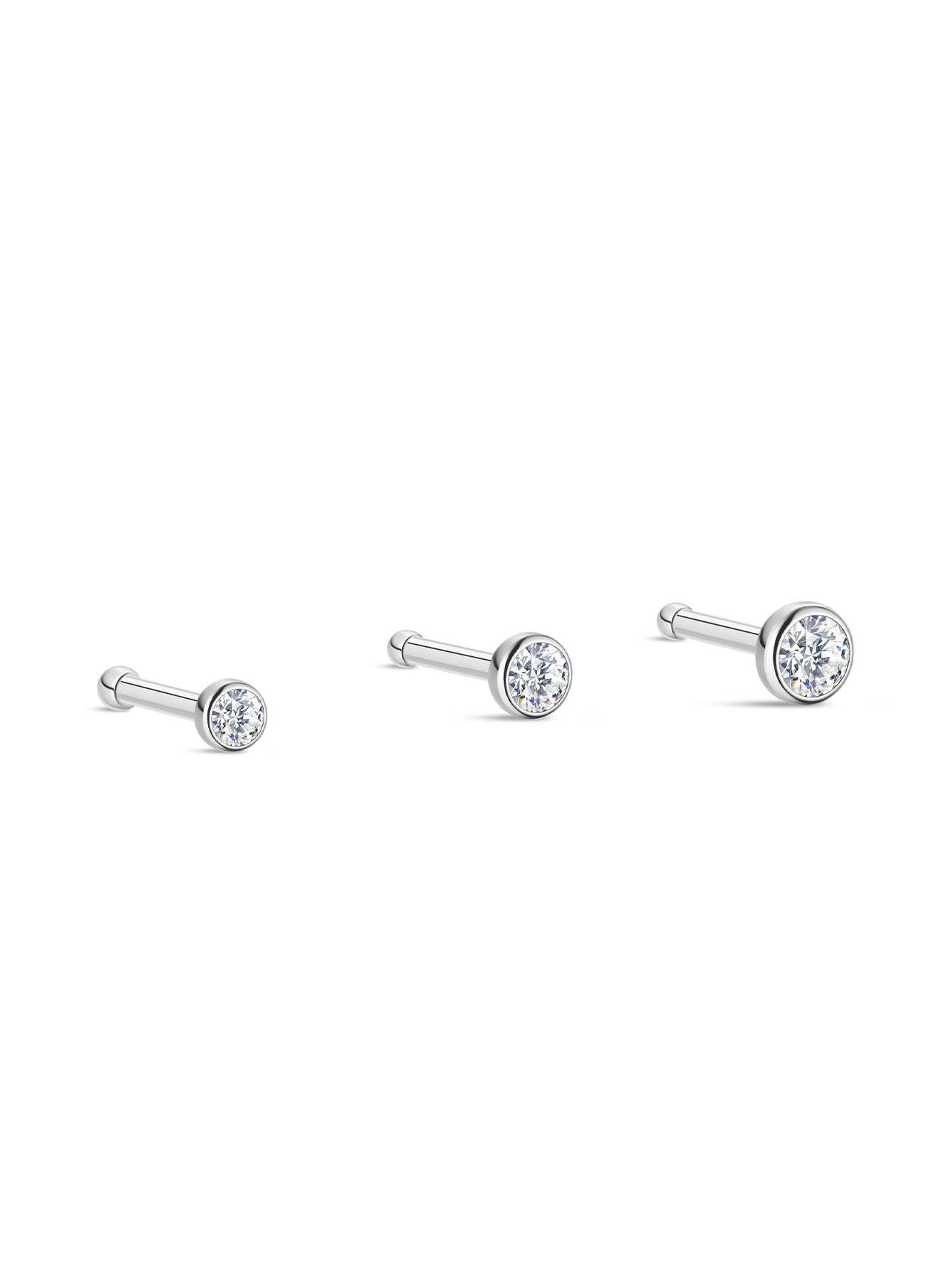 G23 Titanium Border Classic Zircon  Nose Stud-Olarajewelry
