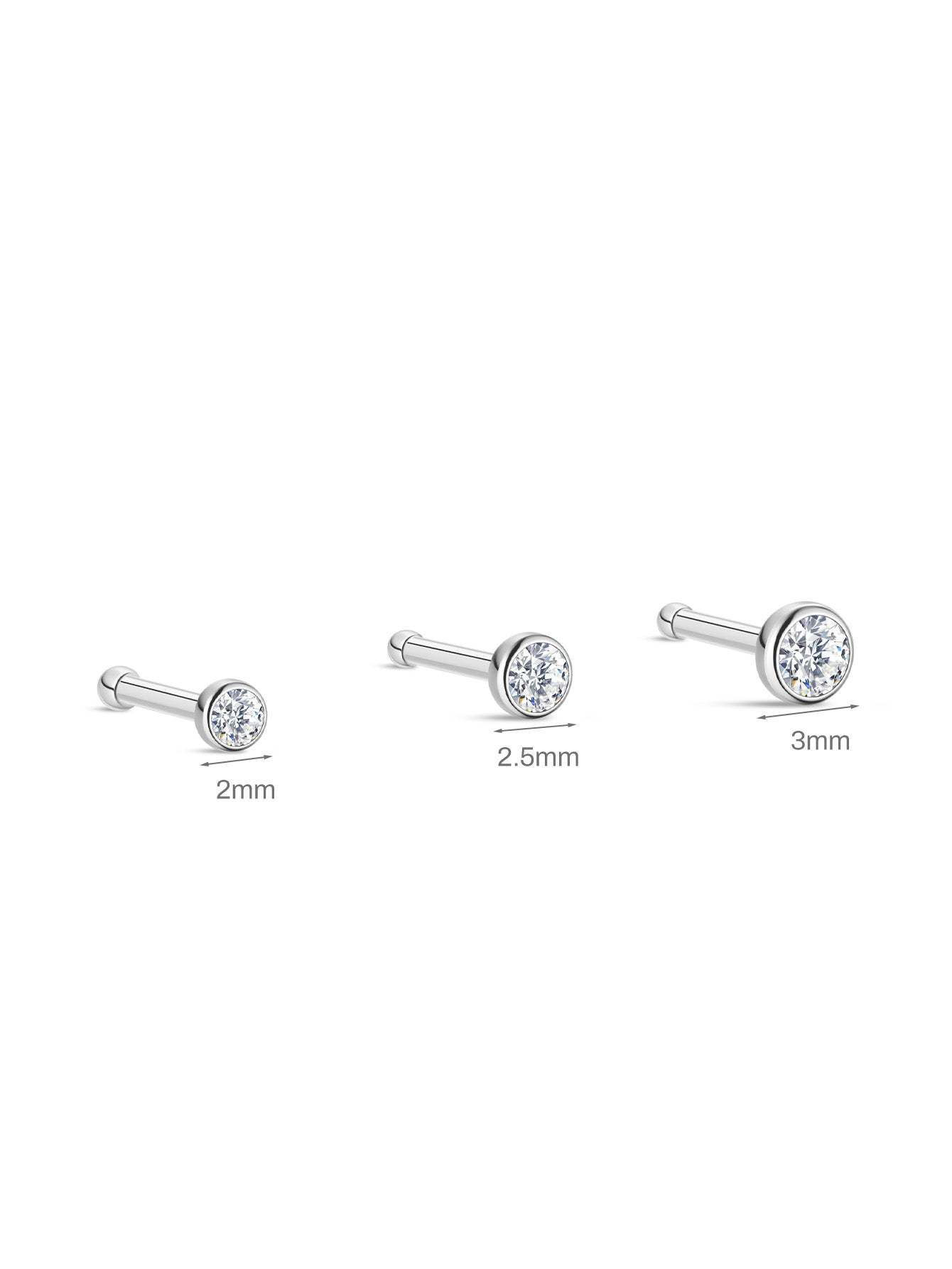 G23 Titanium Border Classic Zircon Nose Stud-Olarajewelry