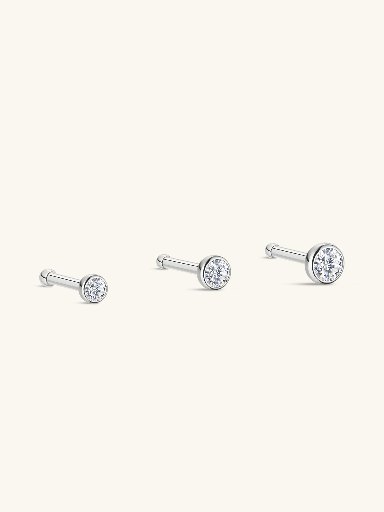 G23 Titanium Border Classic Zircon  Nose Stud-Olarajewelry