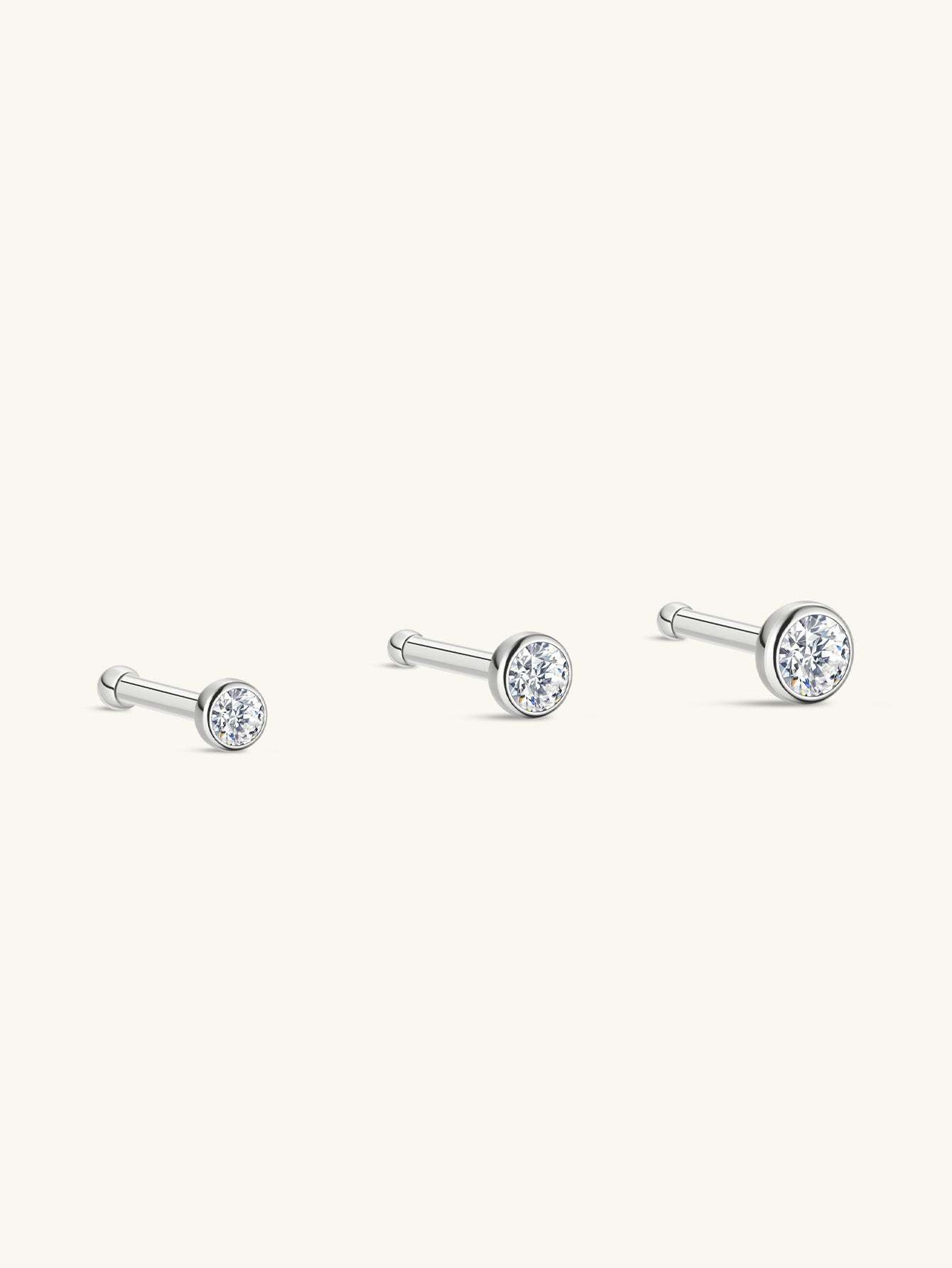 G23 Titanium Border Classic Zircon  Nose Stud-Olarajewelry