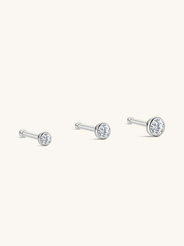 G23 Titanium Border Classic Zircon  Nose Stud-Olarajewelry