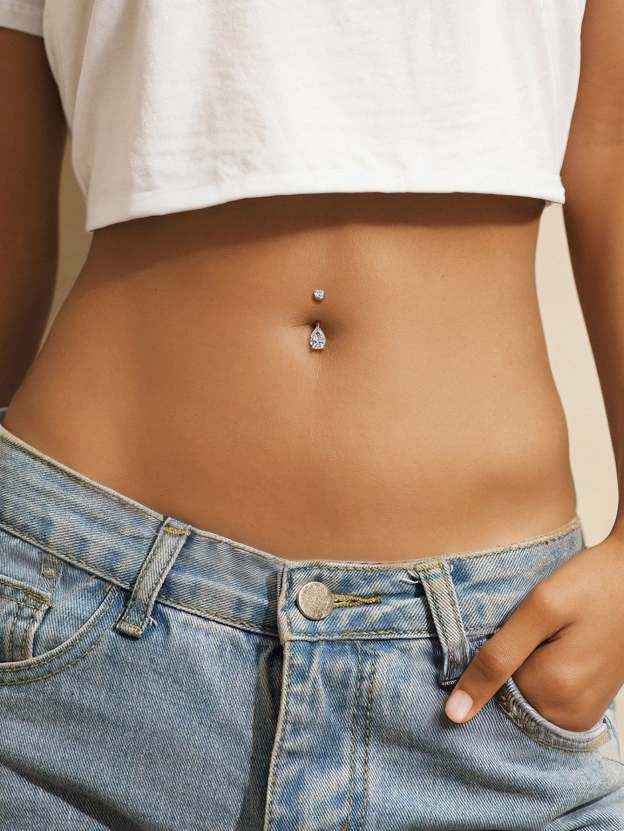 G23 Titanium Water Drop Belly Ring-Olarajewelry