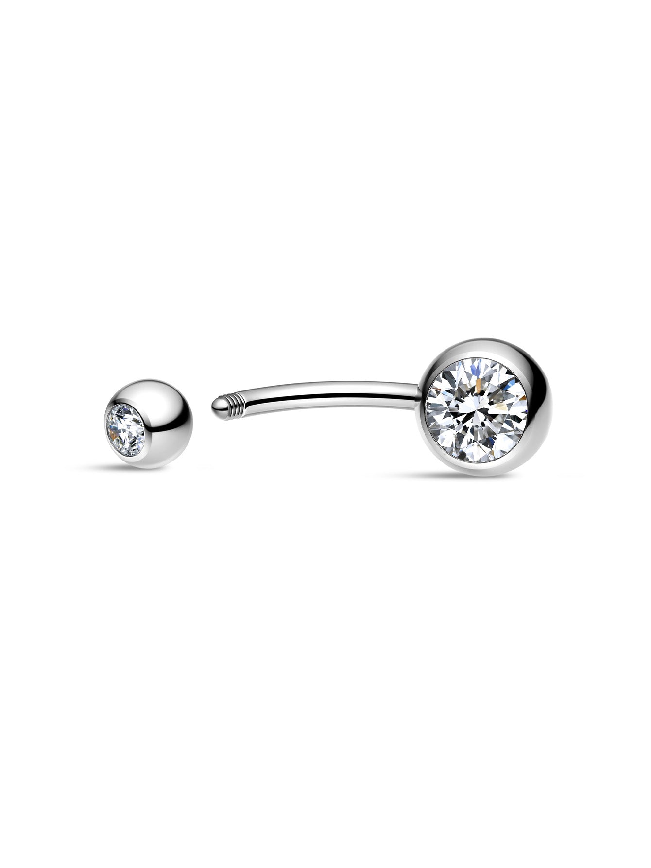 G23 Titanium Double Zircon Belly Ring-Olarajewelry