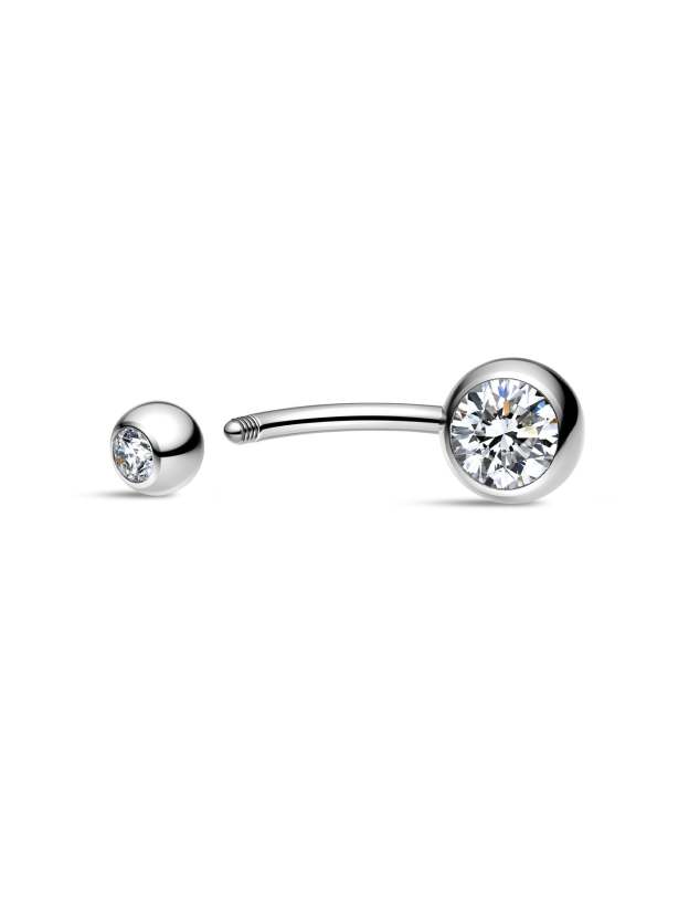 G23 Titanium Double Zircon Belly Ring-Olarajewelry