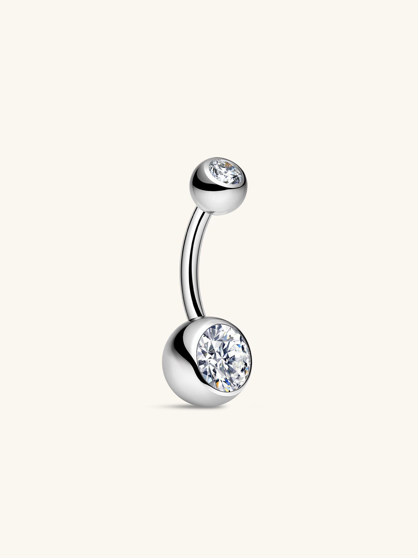 G23 Titanium Double Zircon Belly Ring-Olarajewelry