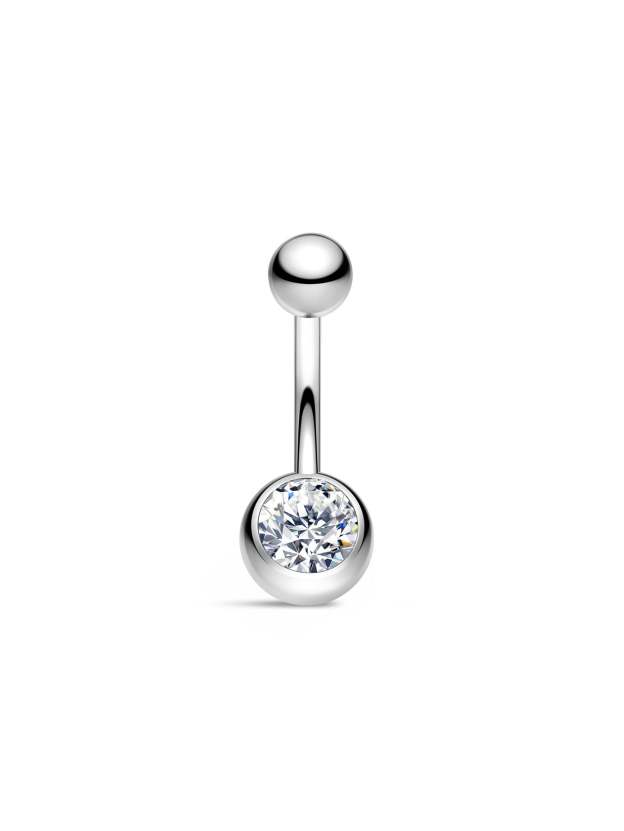 G23 Titanium Unilateral Zircon Simple Belly Ring-Olarajewelry