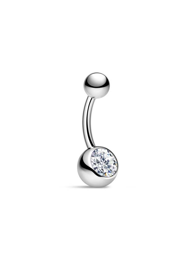 G23 Titanium Unilateral Zircon Simple Belly Ring-Olarajewelry