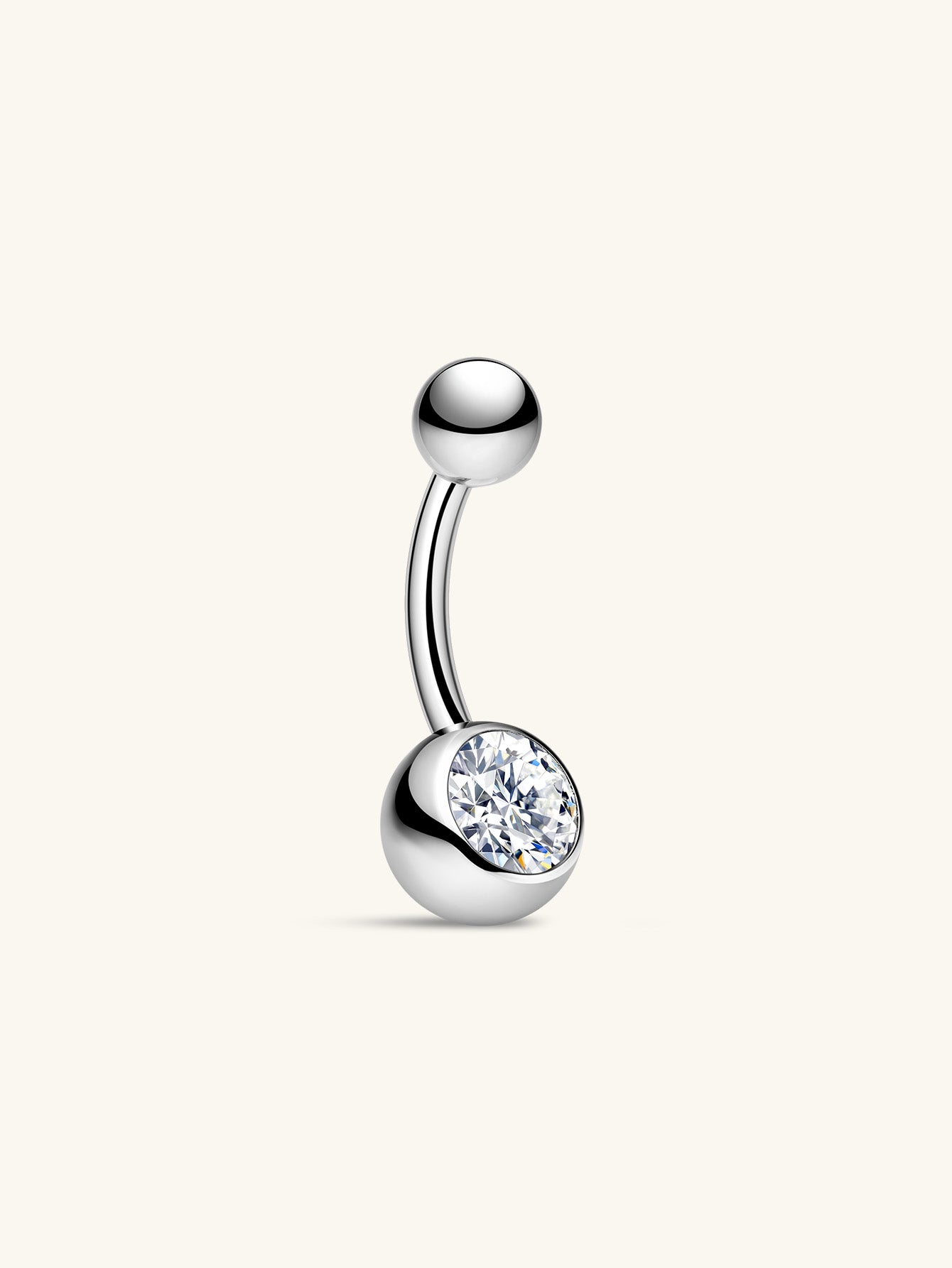 G23 Titanium Unilateral Zircon Simple Belly Ring-Olarajewelry