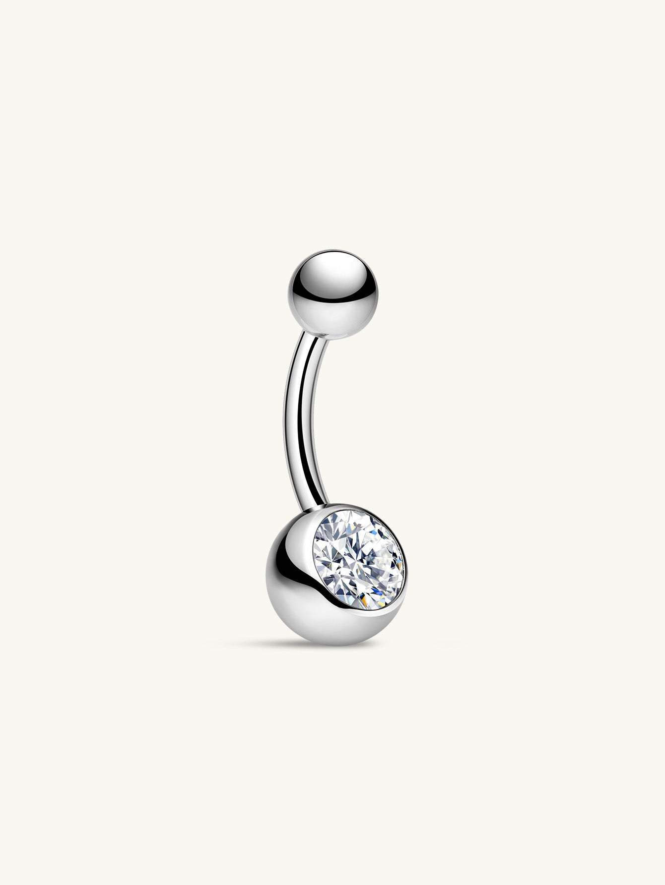 G23 Titanium Unilateral Zircon Simple Belly Ring-Olarajewelry