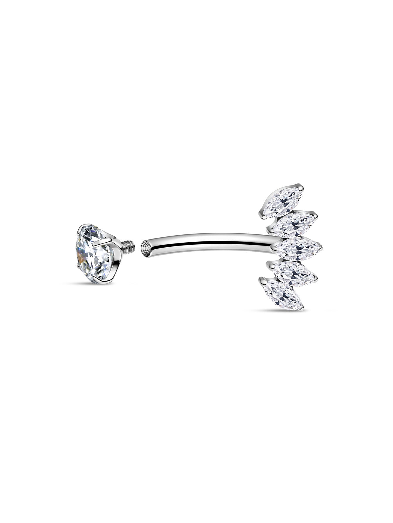G23 Titanium Marquise Zirconia Belly Ring-Olarajewelry