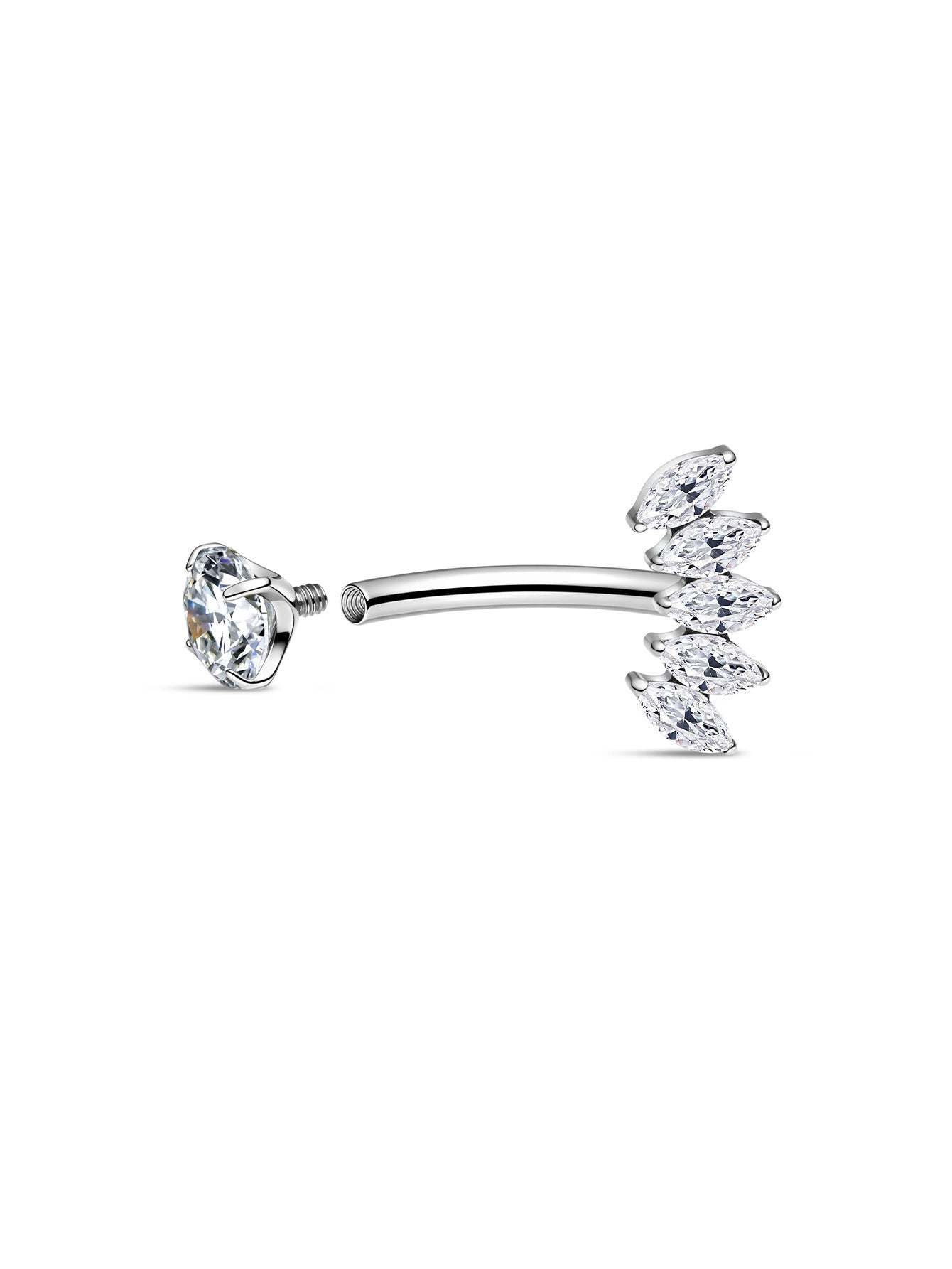 G23 Titanium Marquise Zirconia Belly Ring-Olarajewelry