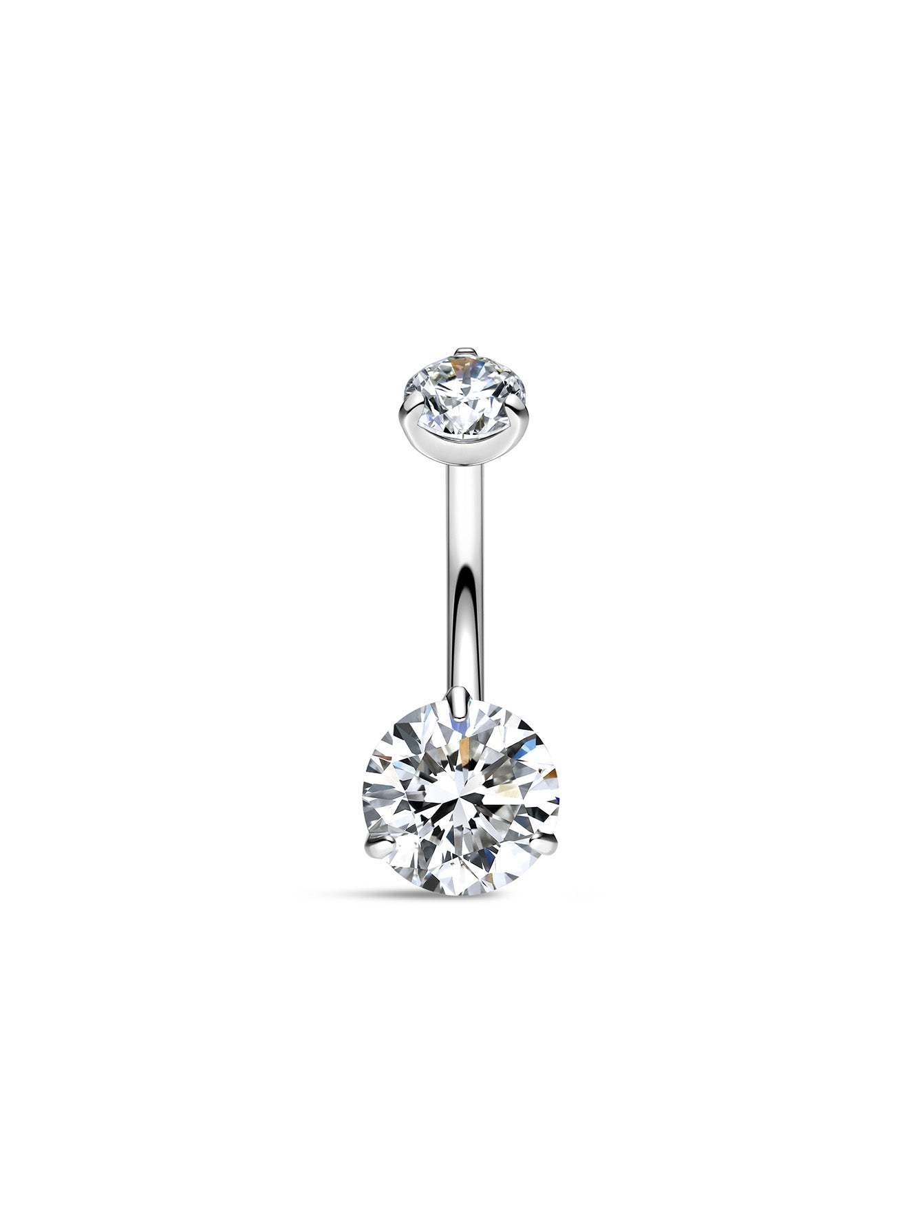 G23 Titanium Three-Claw Zircon Belly Ring-Olarajewelry