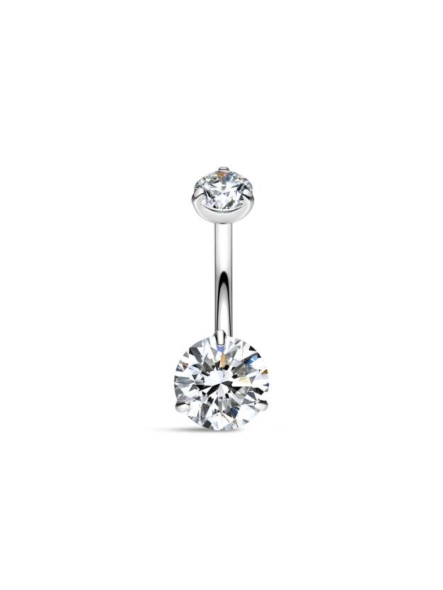 G23 Titanium Three-Claw Zircon Belly Ring-Olarajewelry