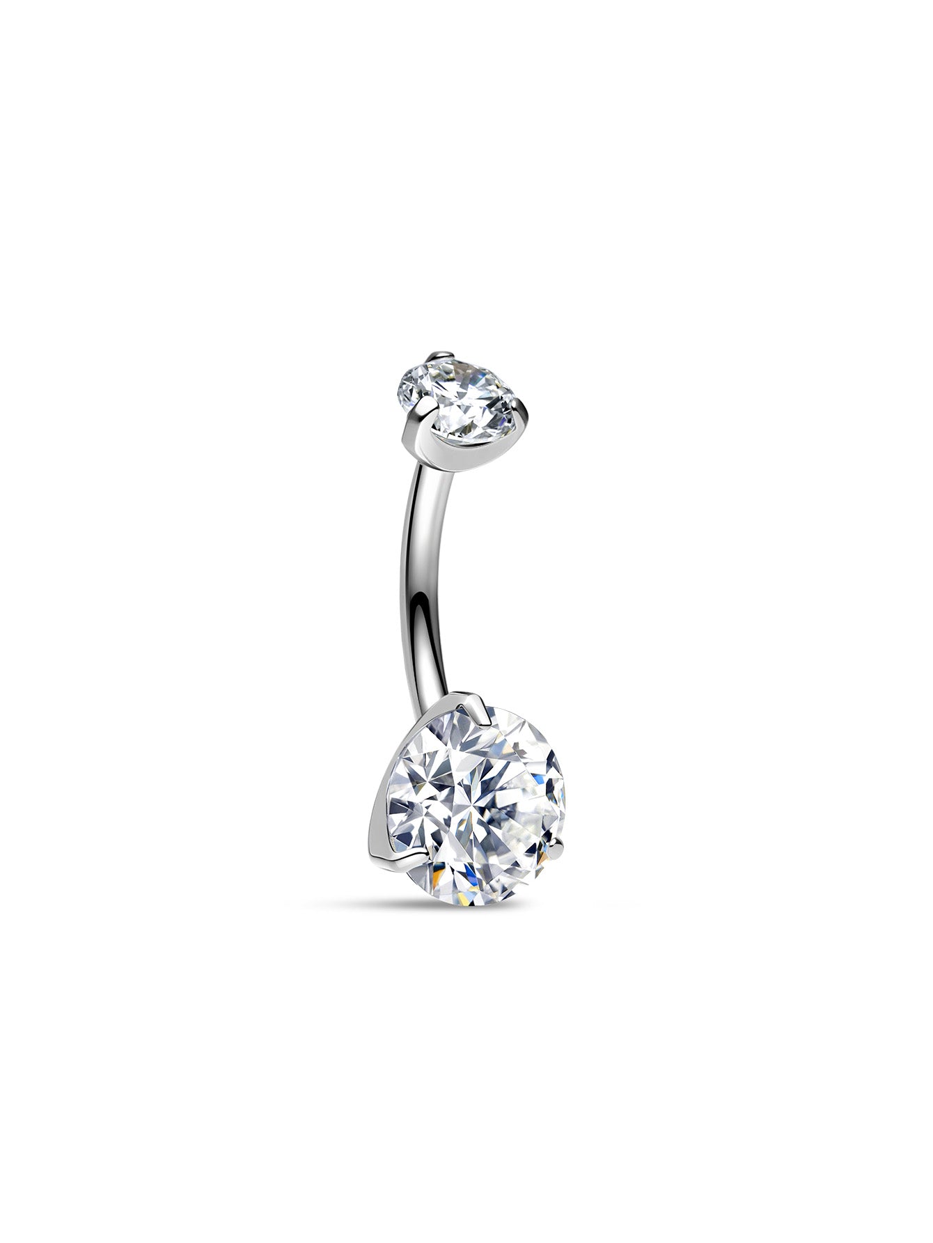 G23 Titanium Three-Claw Zircon Belly Ring-Olarajewelry