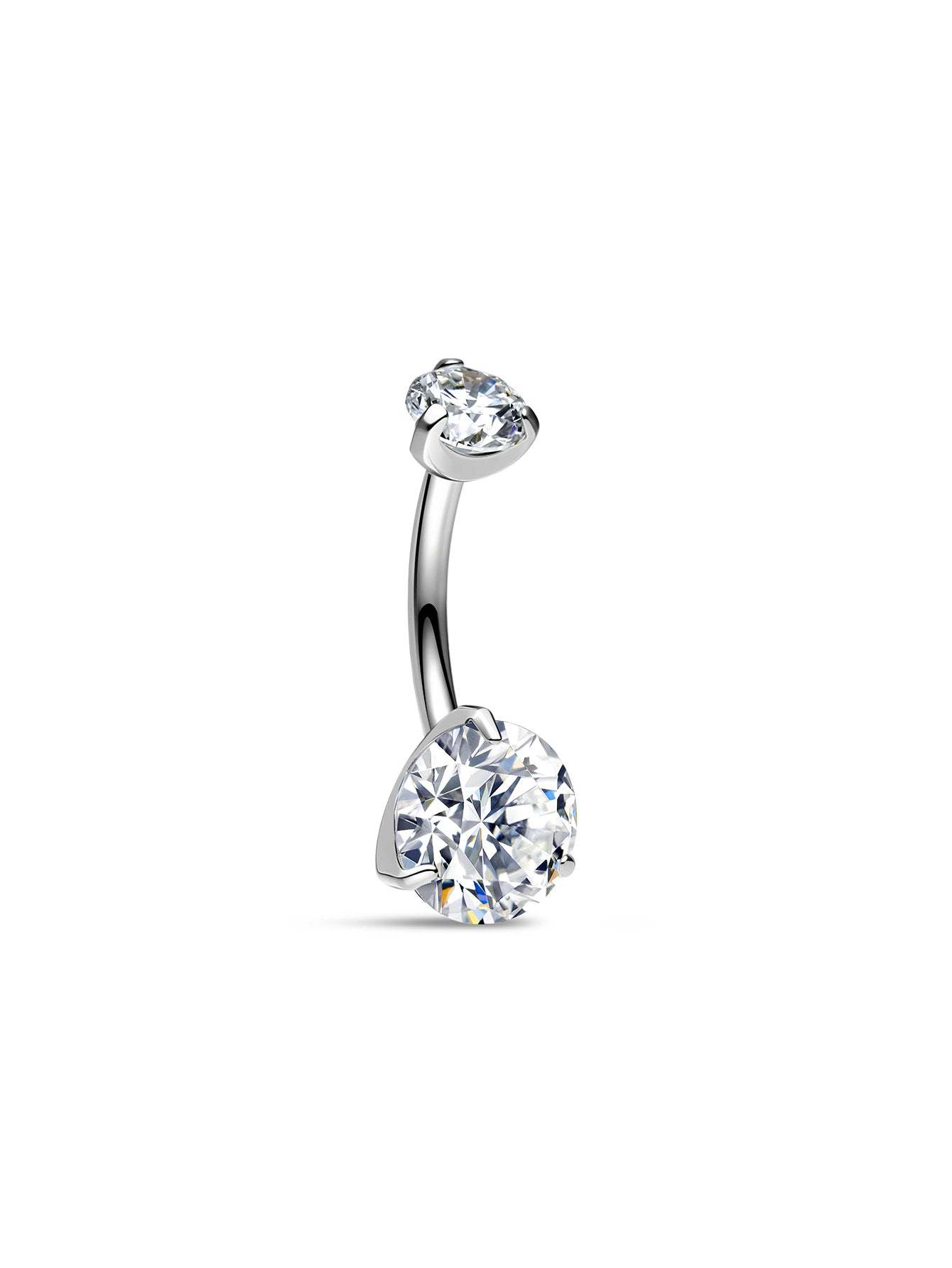 G23 Titanium Three-Claw Zircon Belly Ring-Olarajewelry