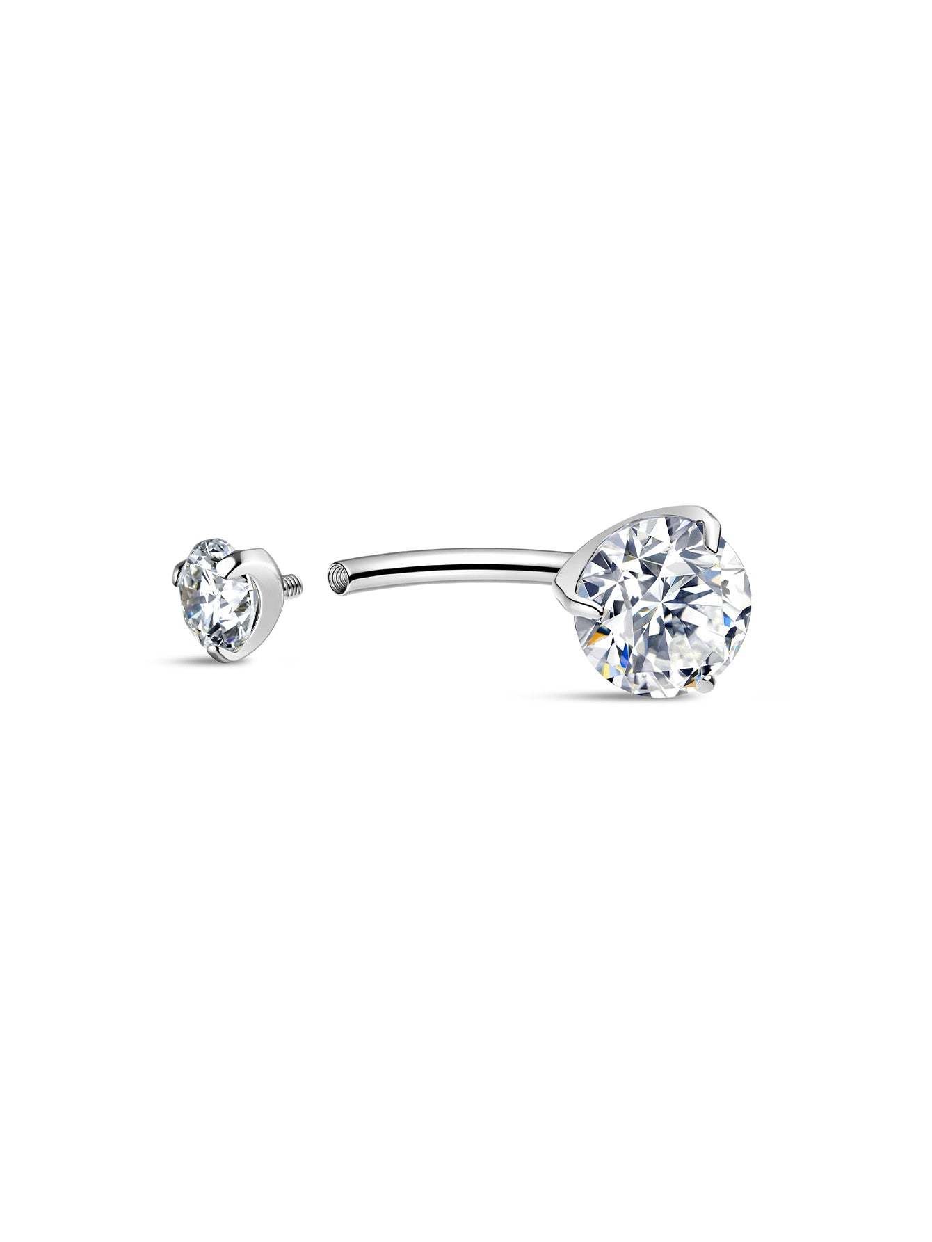 G23 Titanium Three-Claw Zircon Belly Ring-Olarajewelry