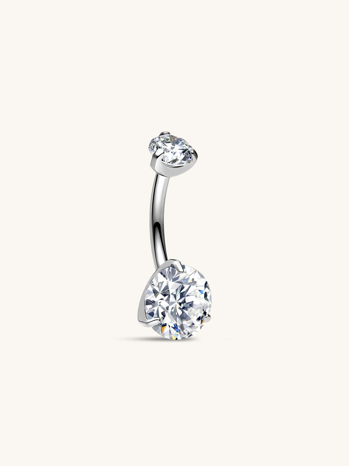 G23 Titanium Three-Claw Zircon Belly Ring-Olarajewelry