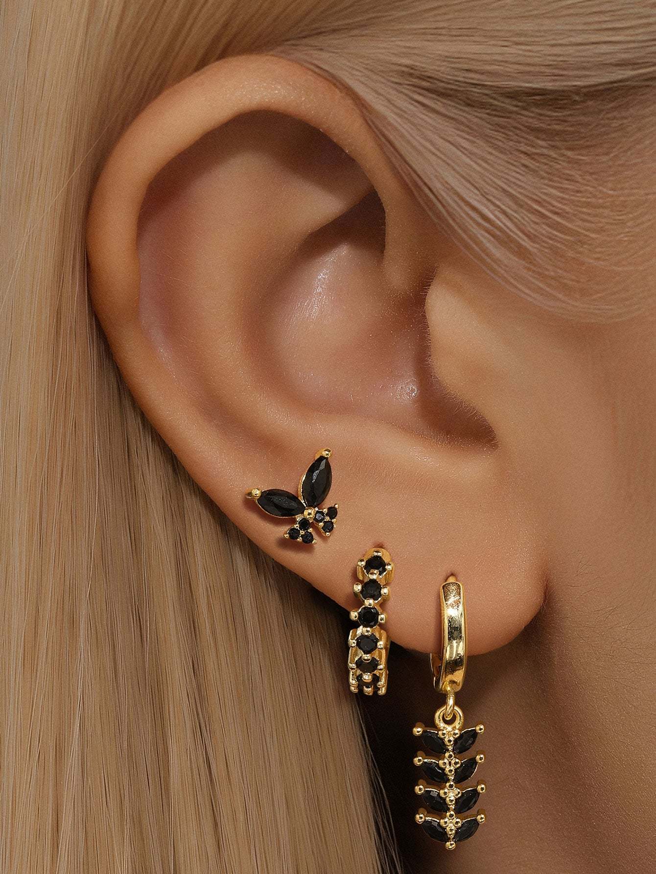 S925 Butterfly Bush Black Fashion Earring Collection-Olarajewelry