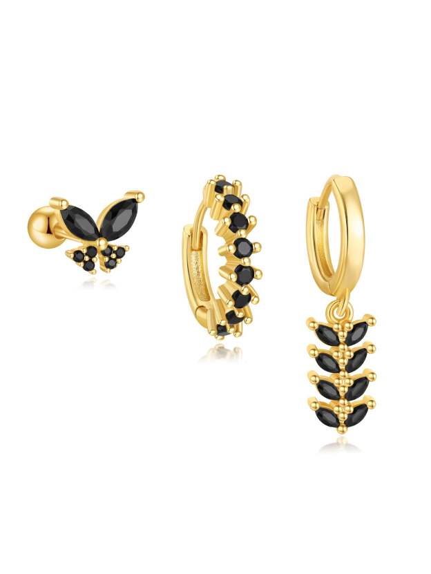 S925 Butterfly Bush Black Fashion Earring Collection-Olarajewelry