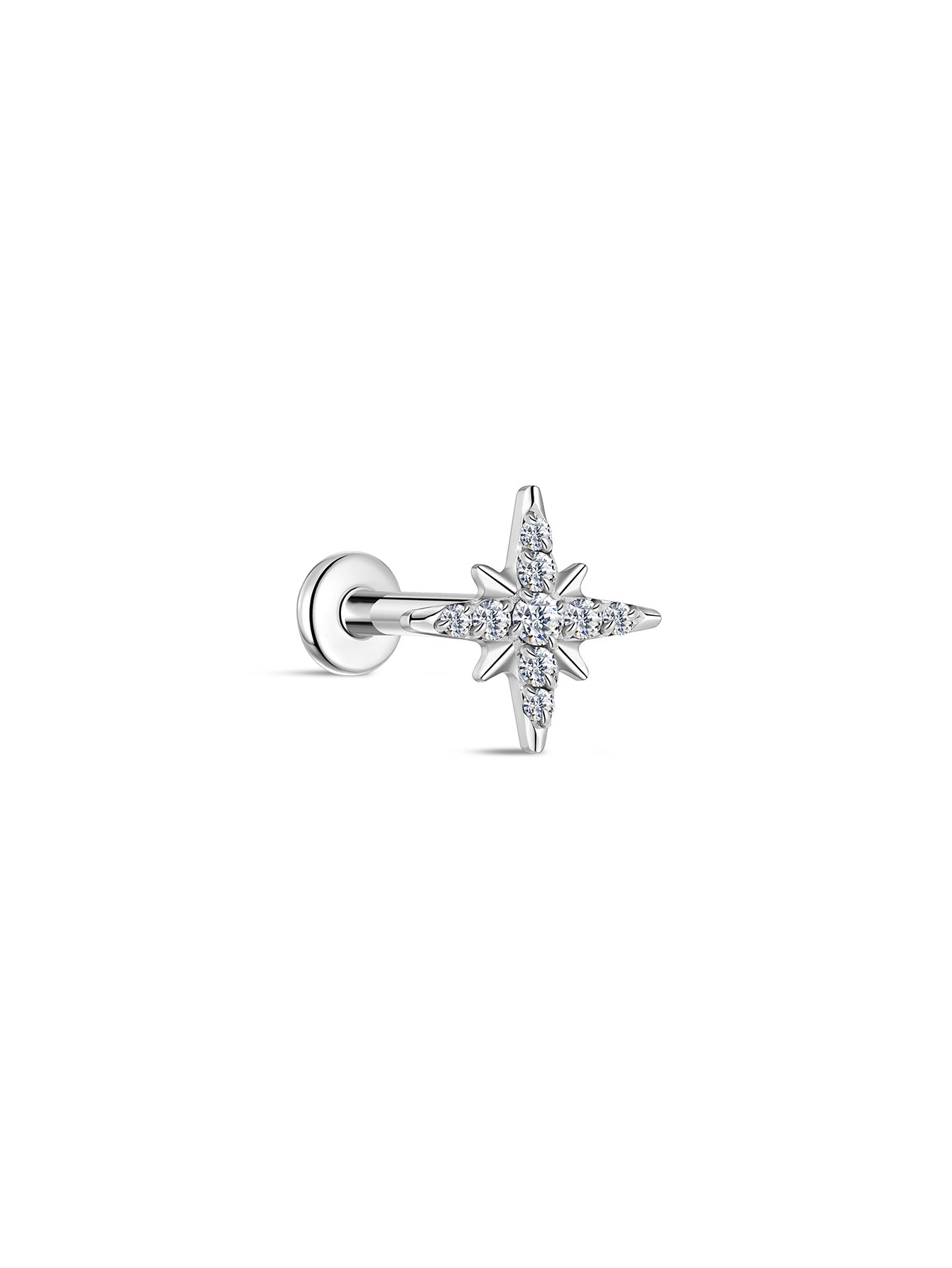 G23 Titanium Eight-Pointed Star Ear Piercing Stud-Olarajewelry