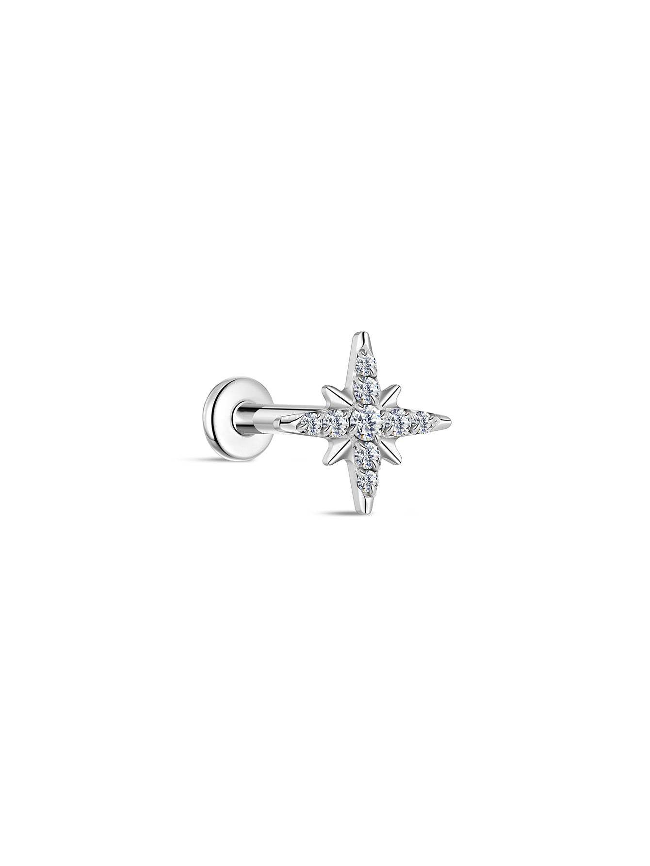 G23 Titanium Eight-Pointed Star Ear Piercing Stud-Olarajewelry