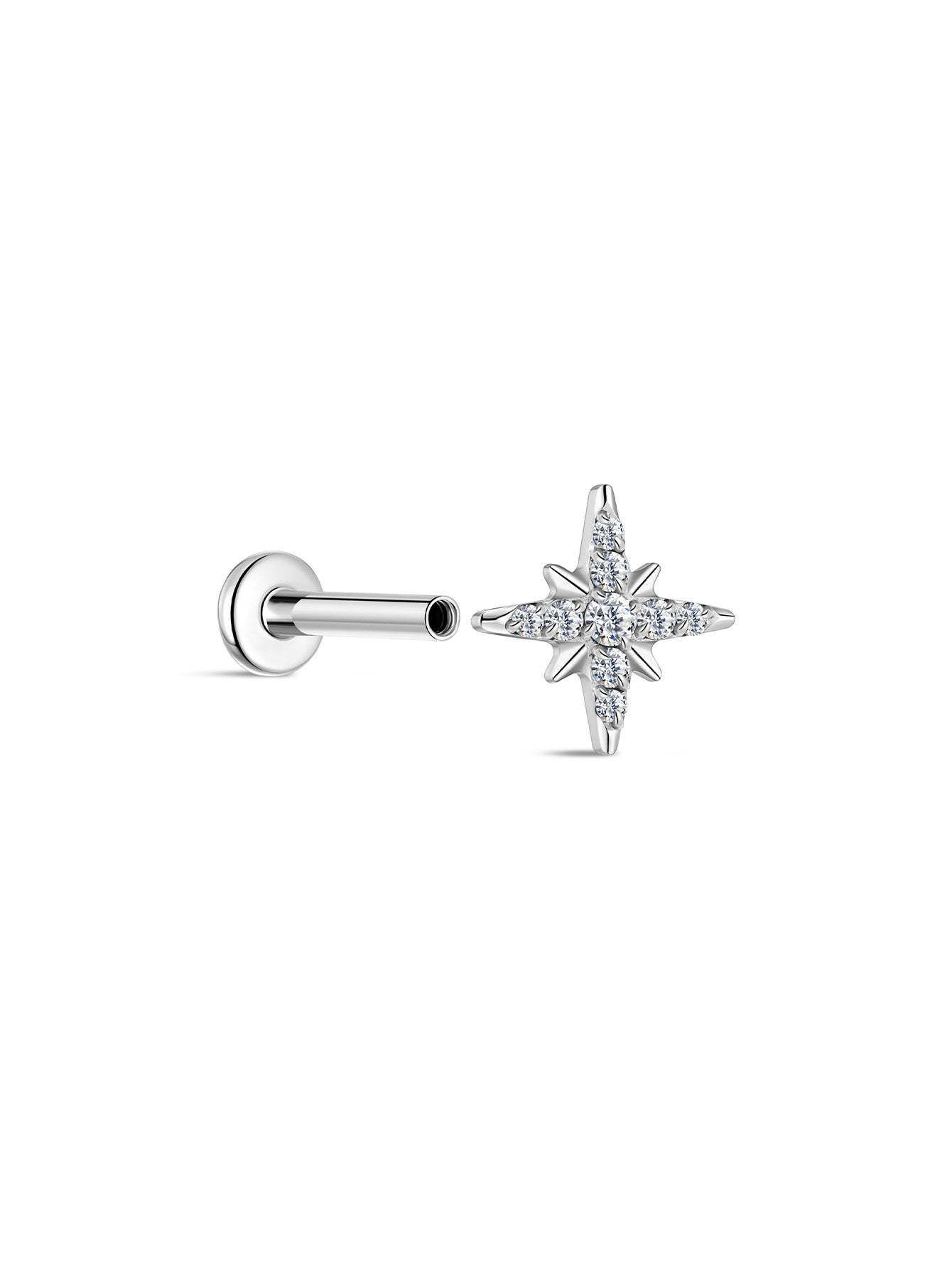 G23 Titanium Eight-Pointed Star Ear Piercing Stud-Olarajewelry