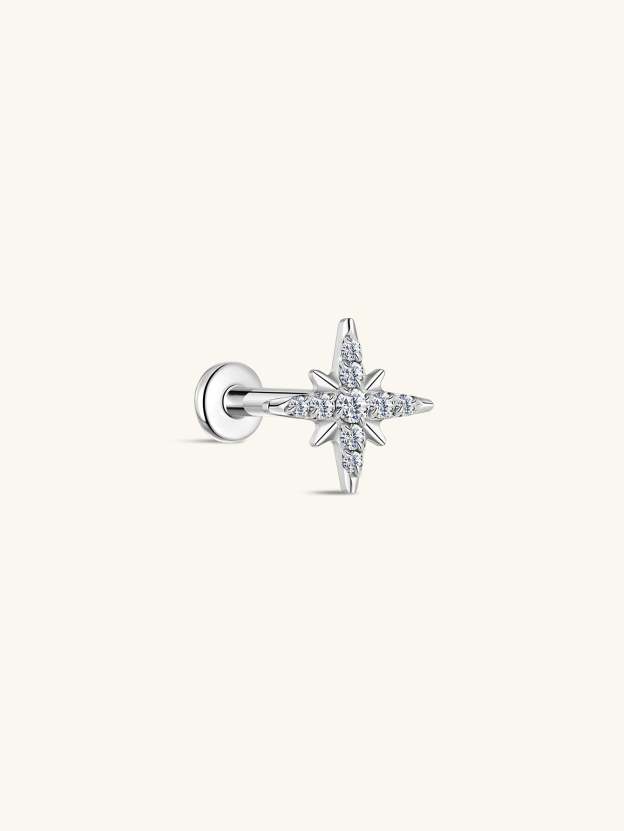 G23 Titanium Eight-Pointed Star Ear Piercing Stud-Olarajewelry