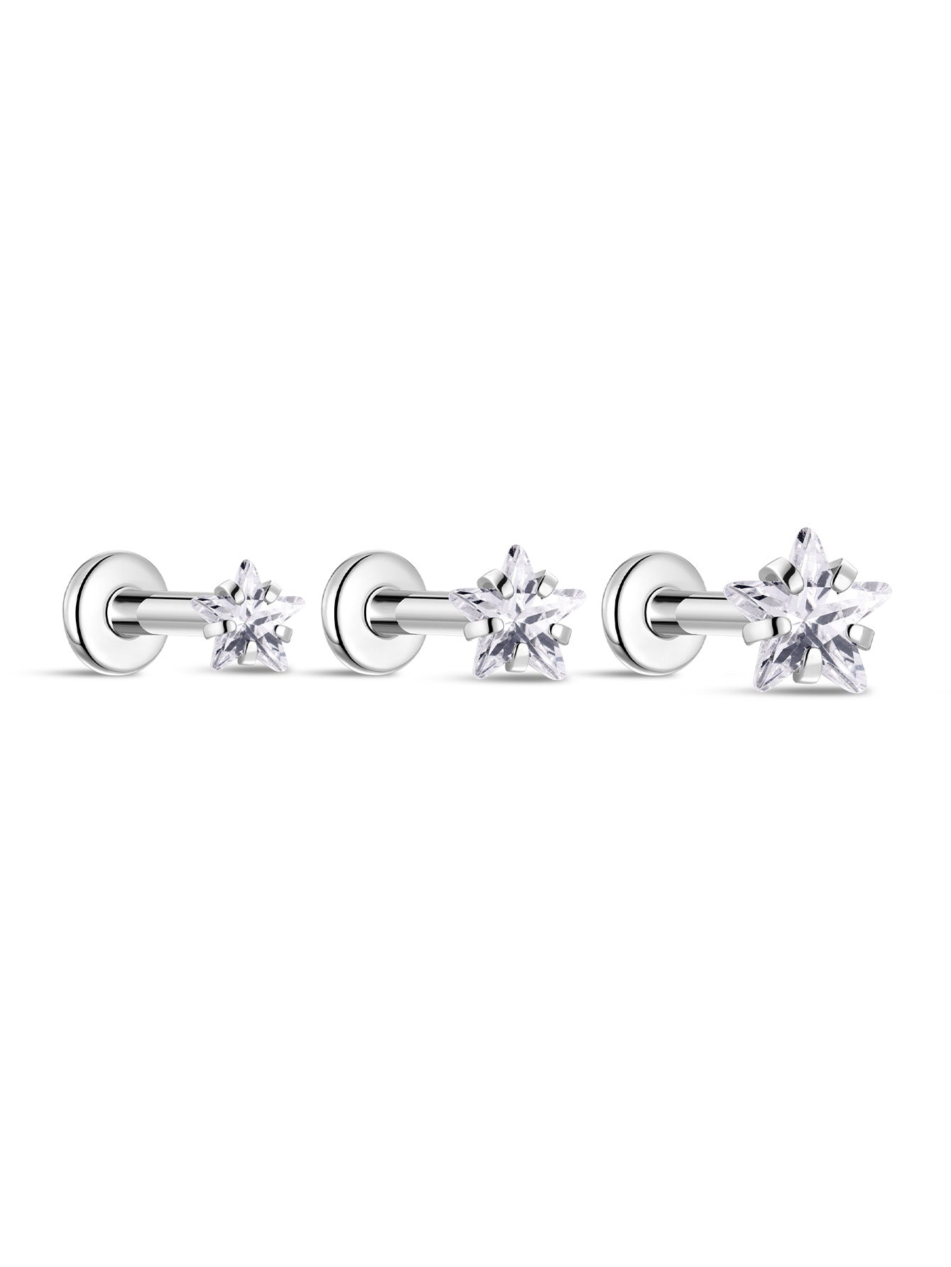 G23 Titanium Shining Stars Ear Piercing Stud-Olarajewelry