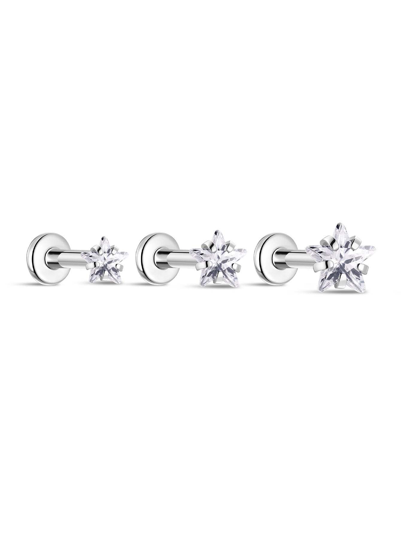 G23 Titanium Shining Stars Ear Piercing Stud-Olarajewelry