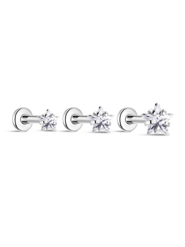 G23 Titanium Shining Stars Ear Piercing Stud-Olarajewelry