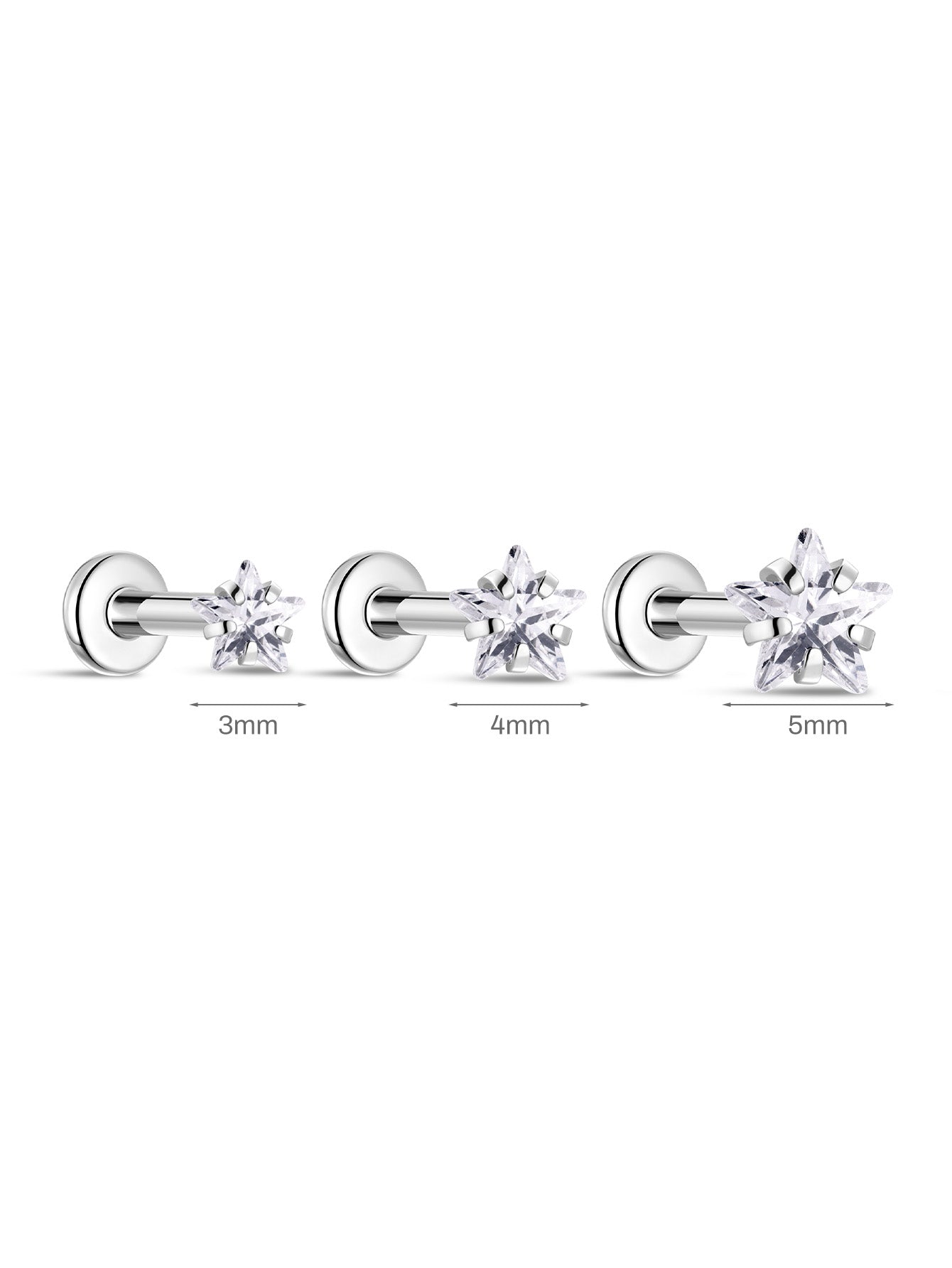 G23 Titanium Shining Stars Ear Piercing Stud-Olarajewelry