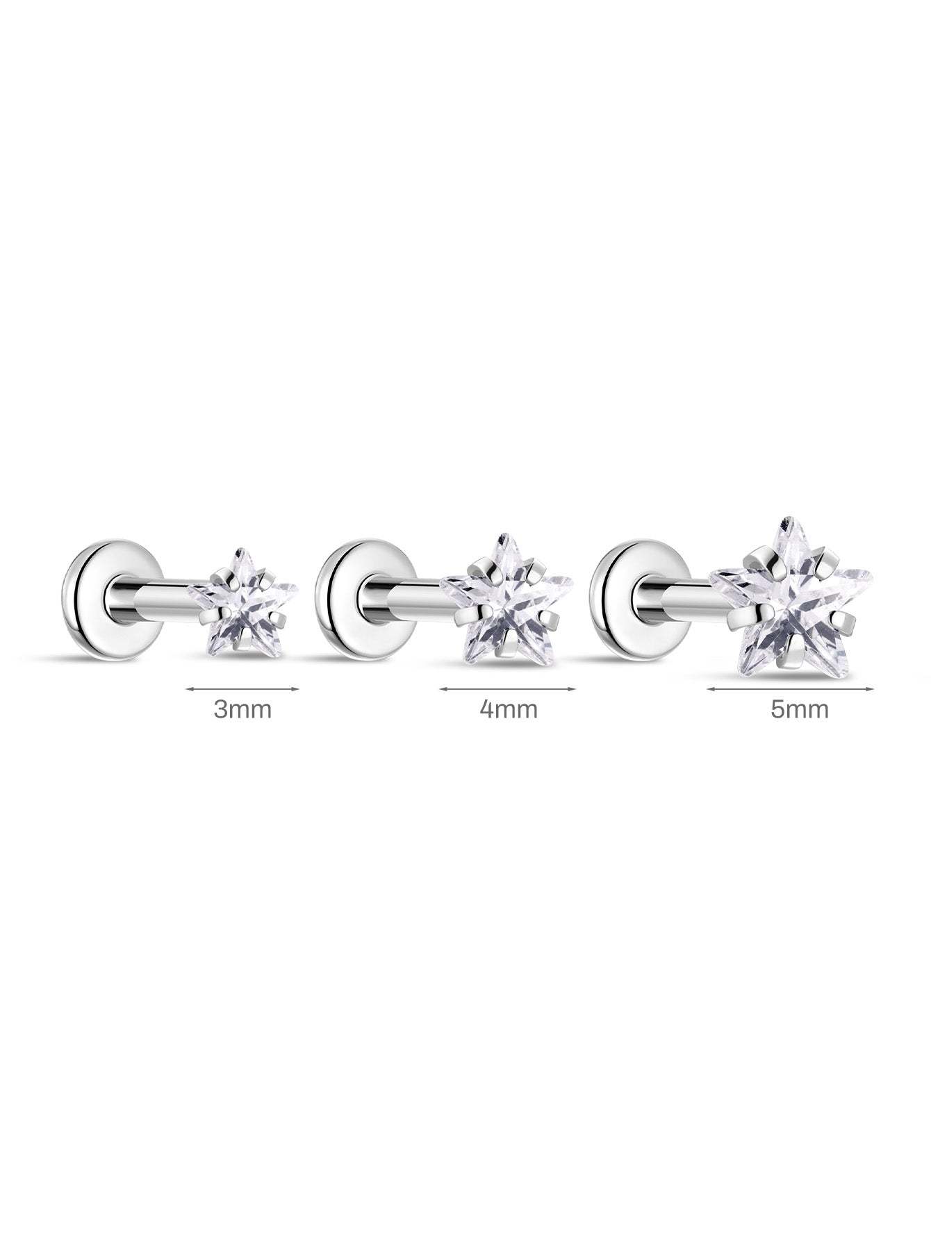 G23 Titanium Shining Stars Ear Piercing Stud-Olarajewelry