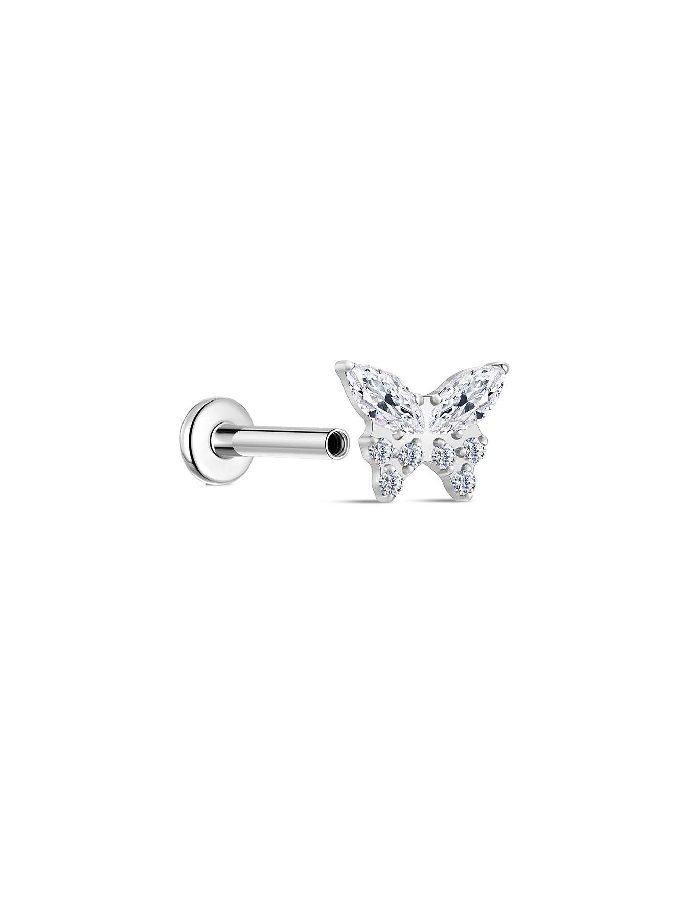 G23 Titanium Butterfly Ear Piercing Stud-Olarajewelry