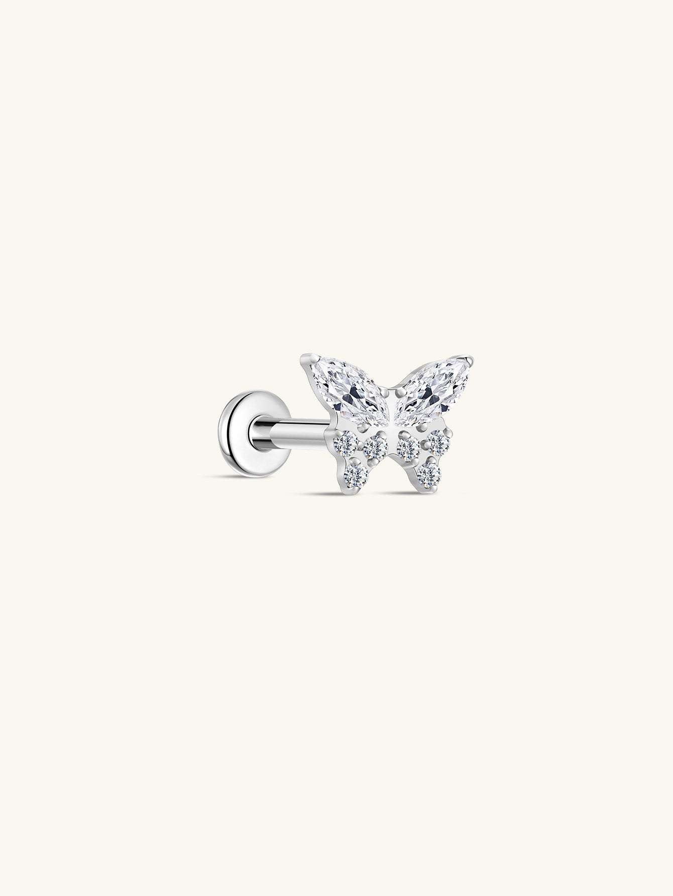 G23 Titanium Butterfly Ear Piercing Stud-Olarajewelry